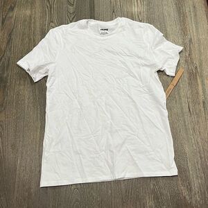 Skims Mens Cotton T-Shirt Short Sleeve Crewneck Slim Fit Stretch Chalk Small